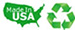Recycled and sustainable. Made in the United States of America